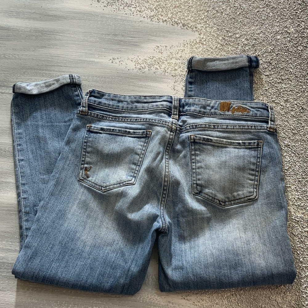 Kut from the Kloth Light Blue Ripped Boyfriend Jeans - Picture 8 of 12